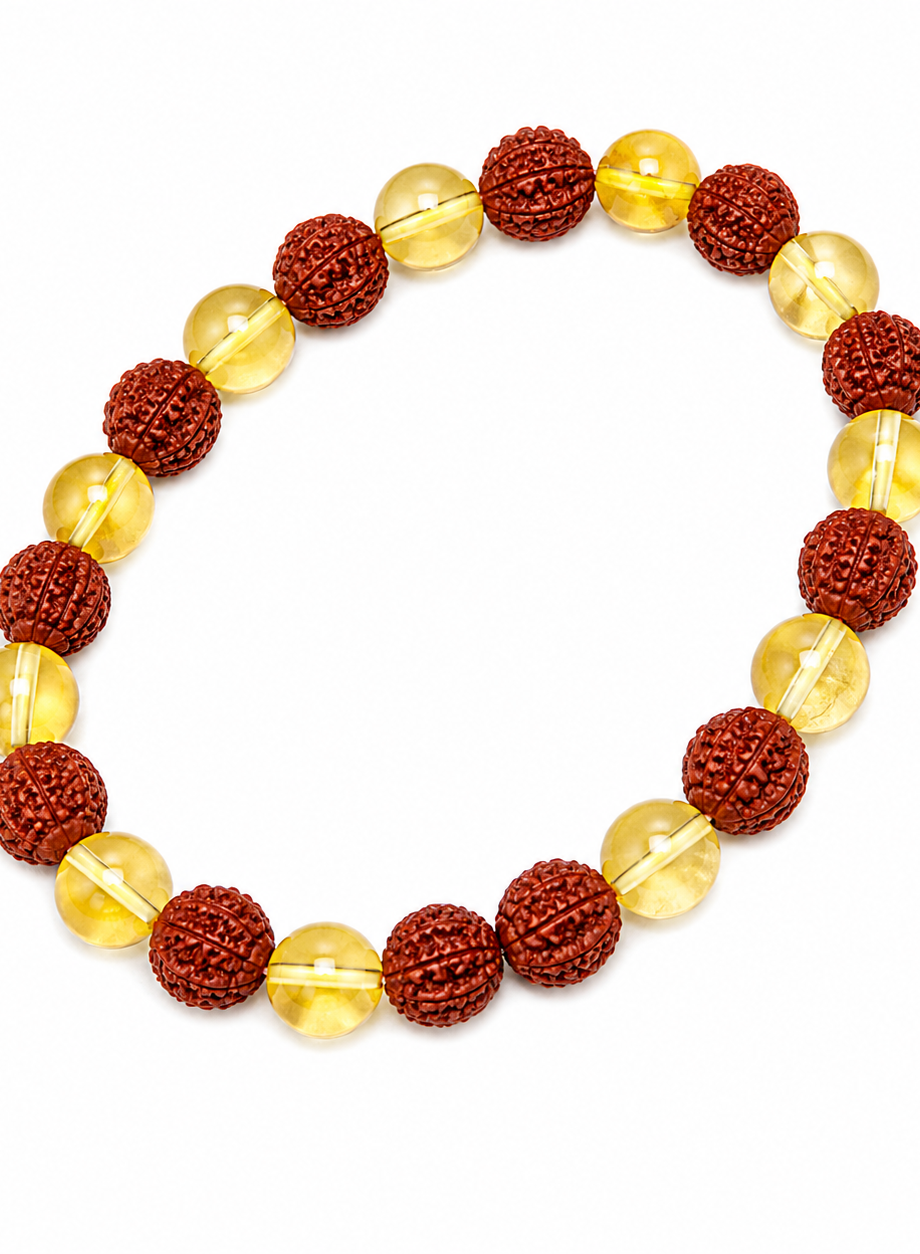 Rudraksha + Citrine