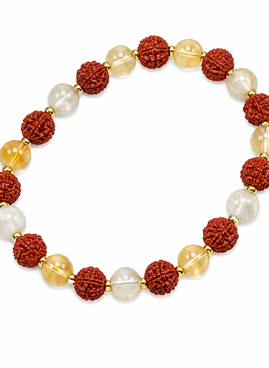 Rudraksha + Citrine Natural