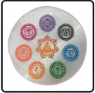 7 Chakra Round 1 Selenite Charging Plate