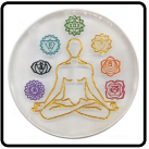 7 Chakra Round 2 Selenite Charging Plate