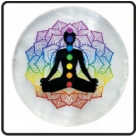 7 Chakra Round 3D Selenite Charging Plate
