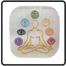 7 Chakra Square Selenite Charging Plate