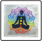 7 Chakra Square 3D Selenite Charging Plate