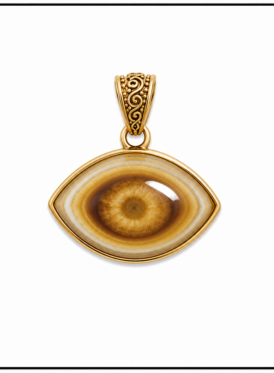 Agate Eye Crystal Pendant