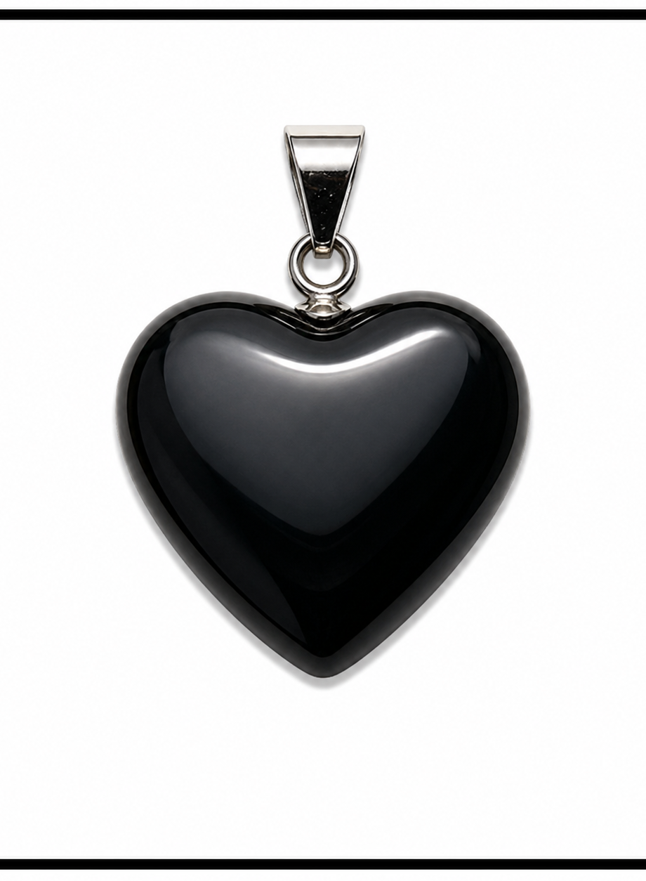 Black Agate Crystal Pendant