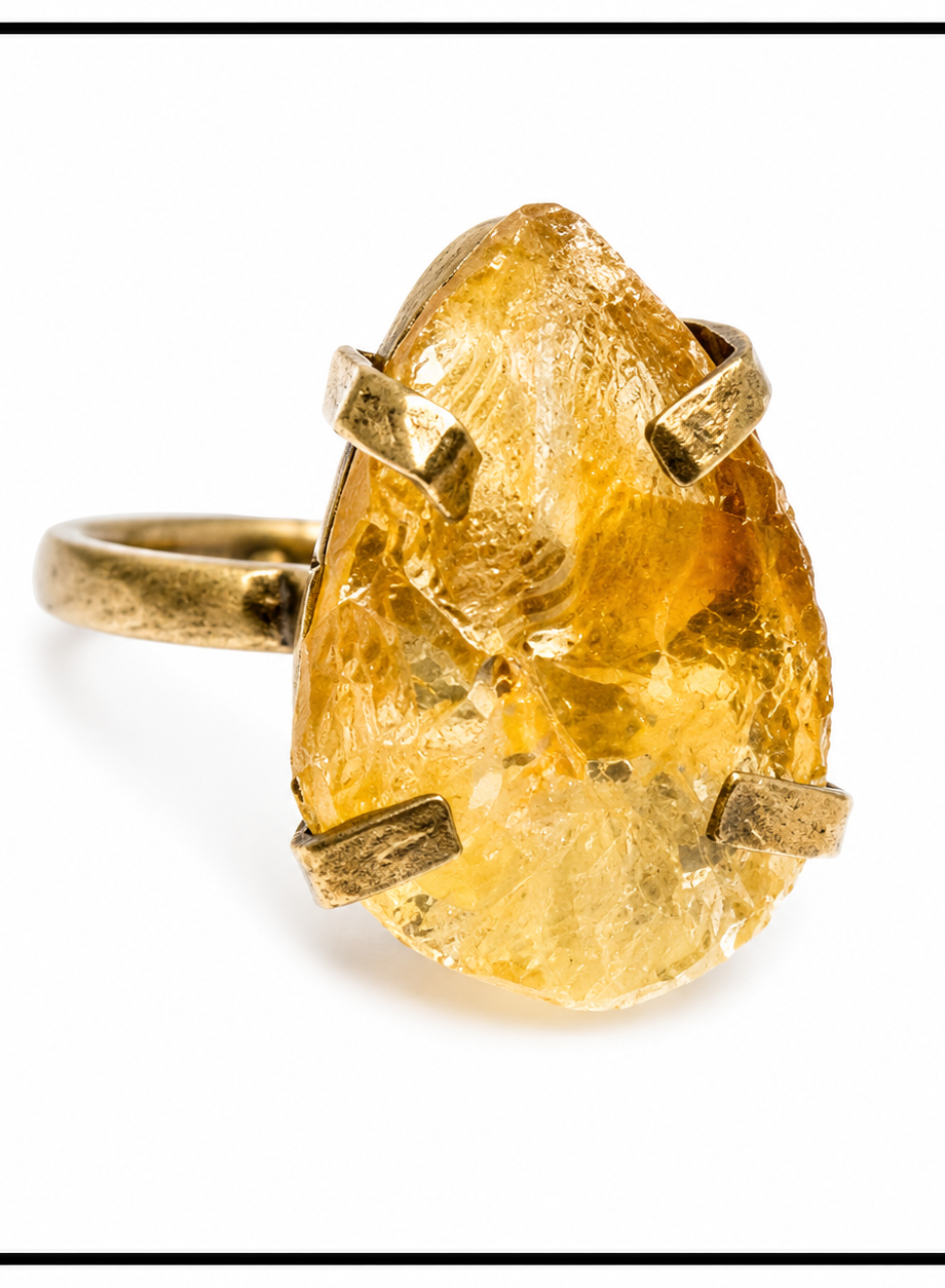 Citrine Rough Ring (Adjustable)