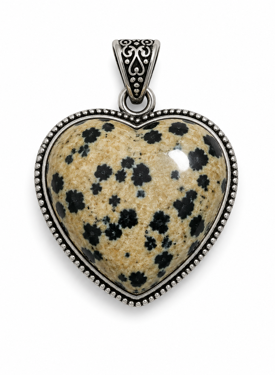 Dalmatian Jasper Crystal Pendant