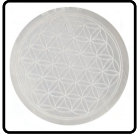 Flower of Life 3 Selenite Charging Plate