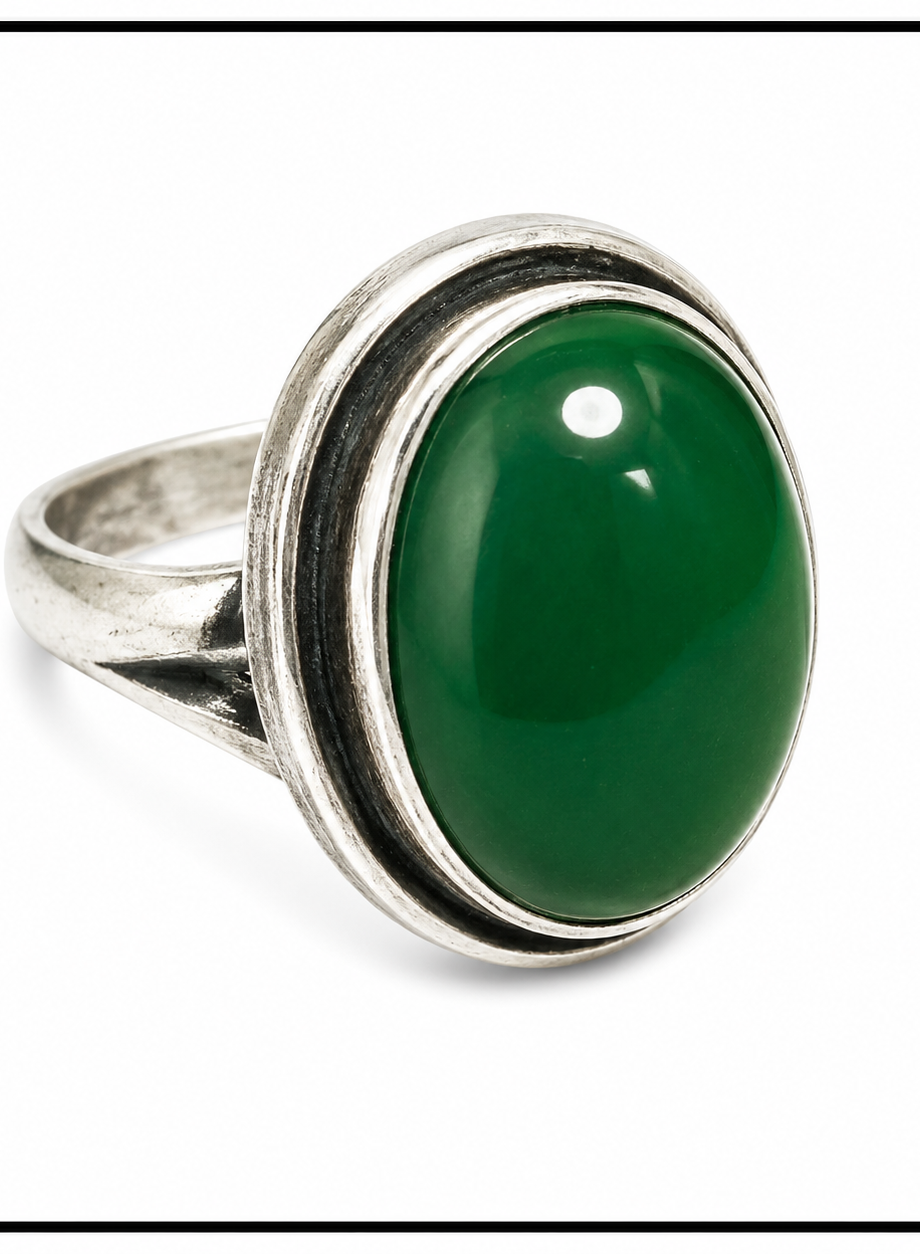 Green Jade Ring (Adjustable)
