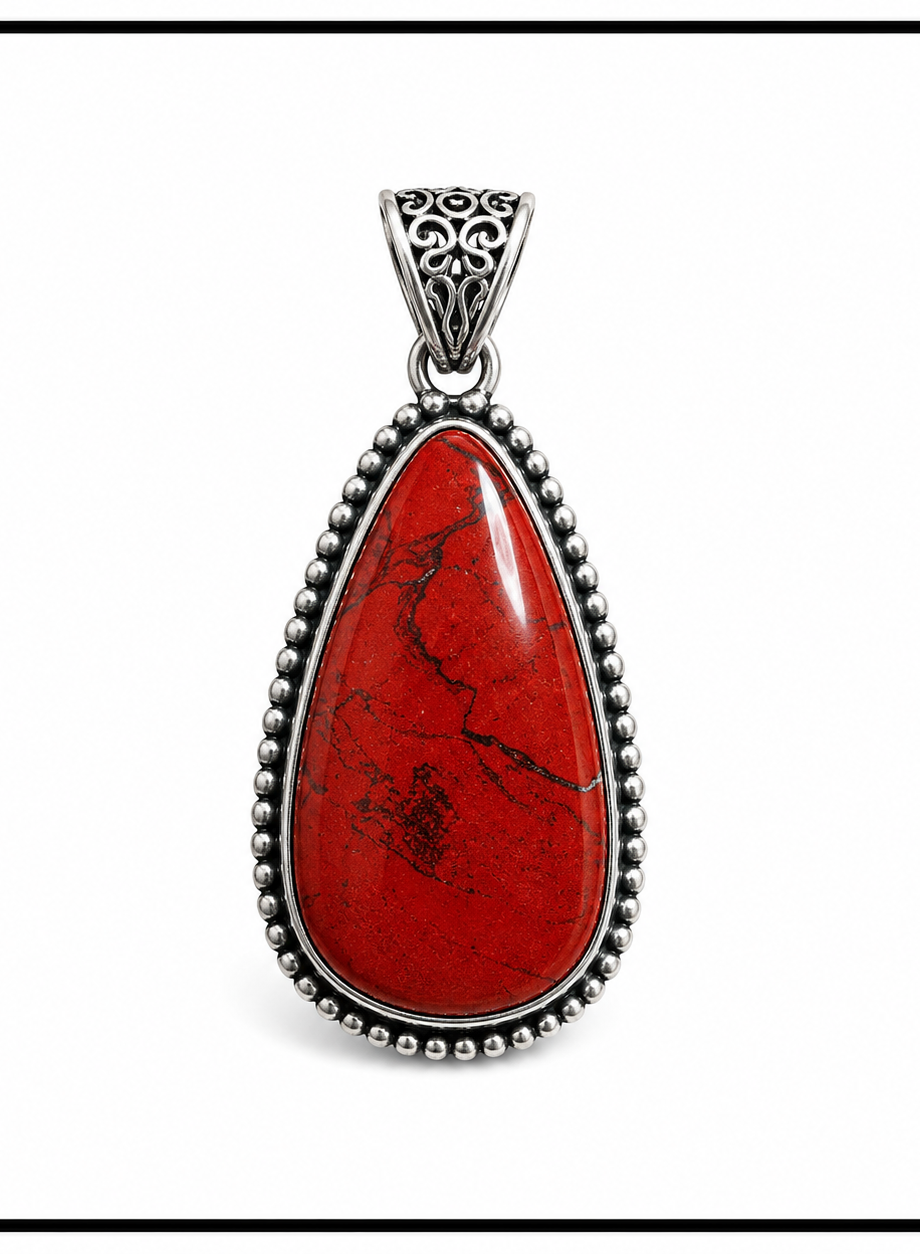 Jasper Red Crystal Pendant