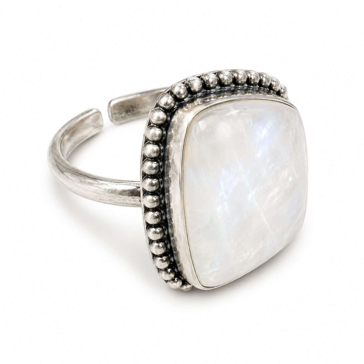 White Moonstone Ring (Adjustable)