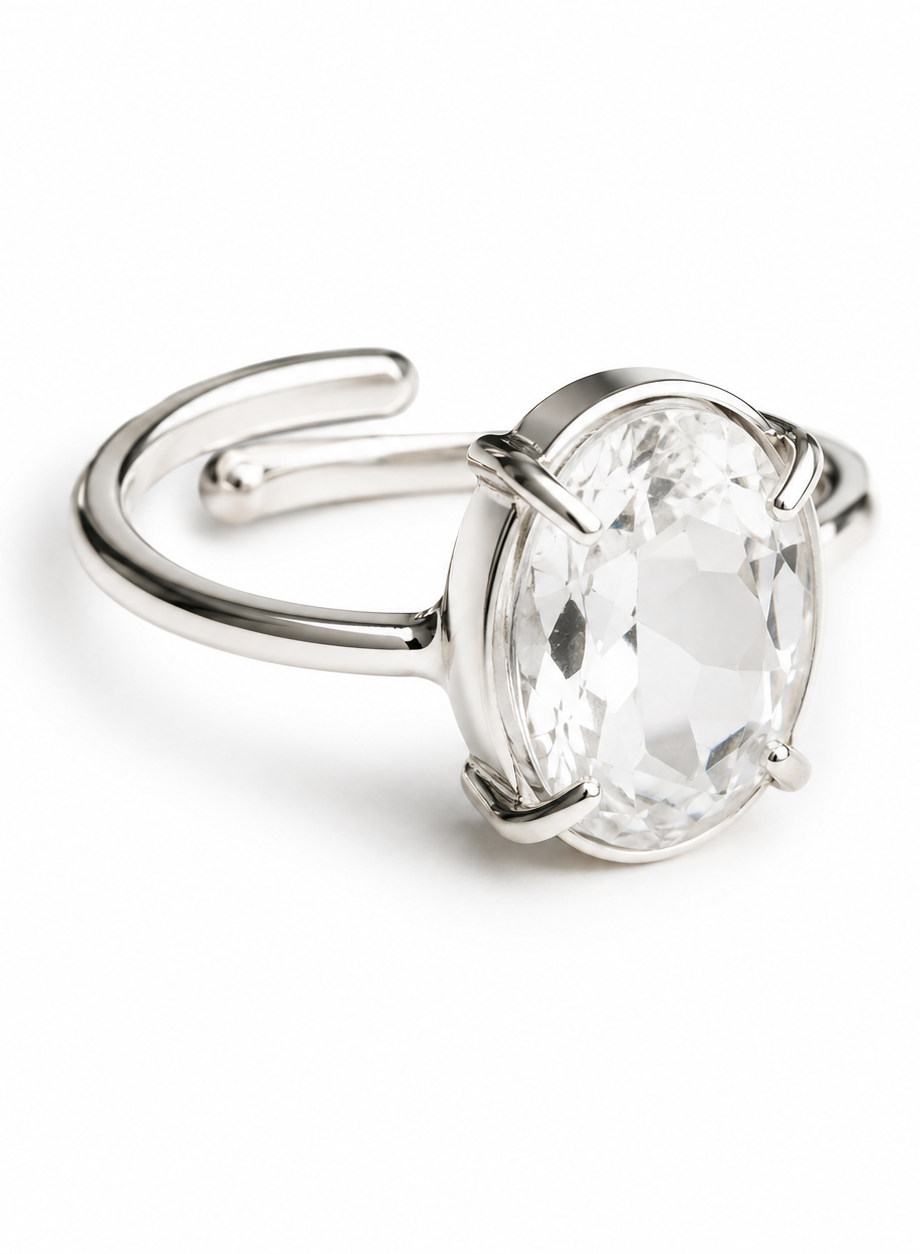 Clear Quartz Ring (Adjustable)