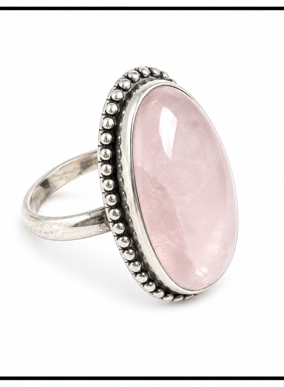 Rose Quartz Ring (Adjustable)