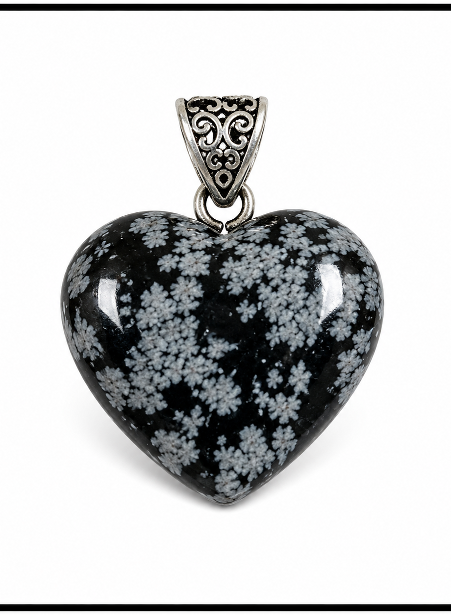 Snowflake Obsidian Crystal Pendant