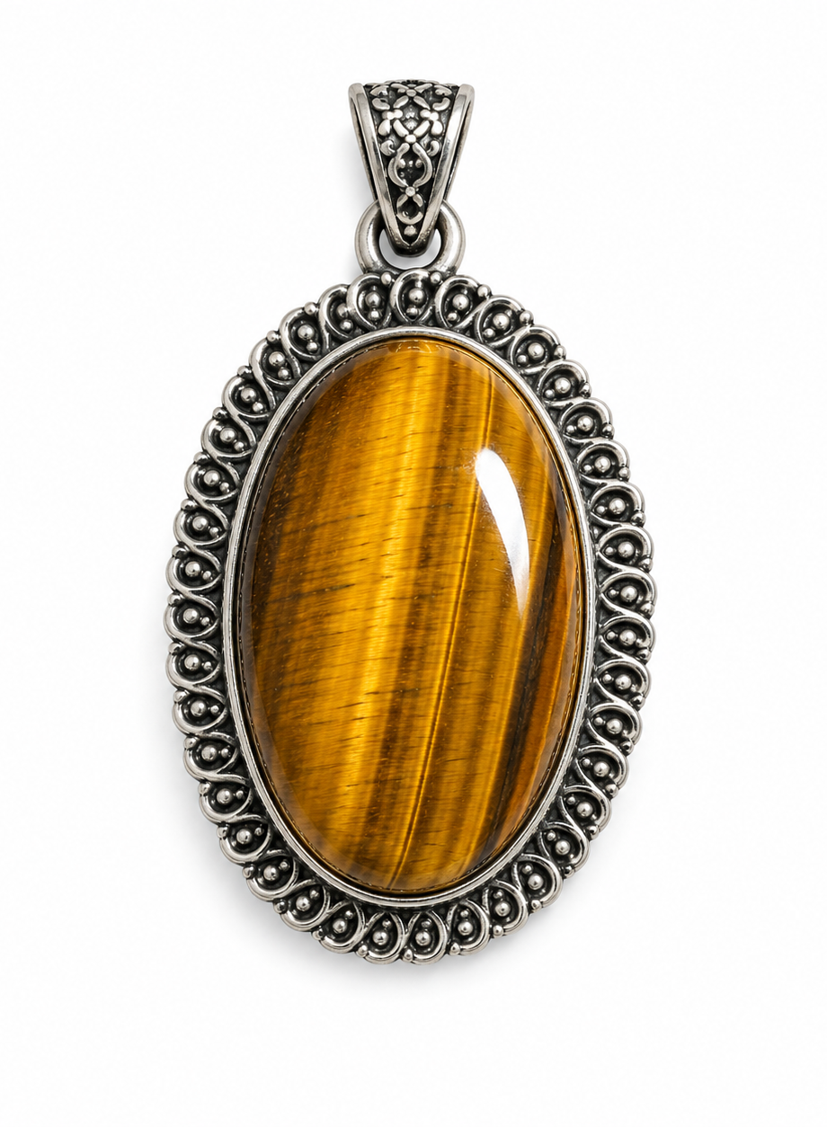 Yellow Tiger Eye Crystal Pendant