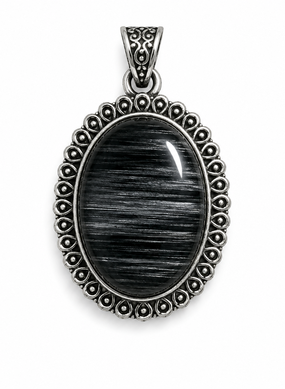 Black Tourmaline Crystal Pendant