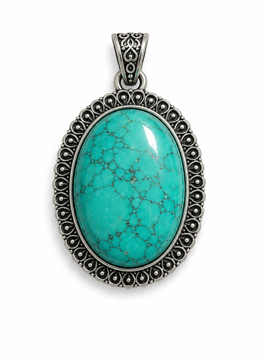 African Turquoise Crystal Pendant