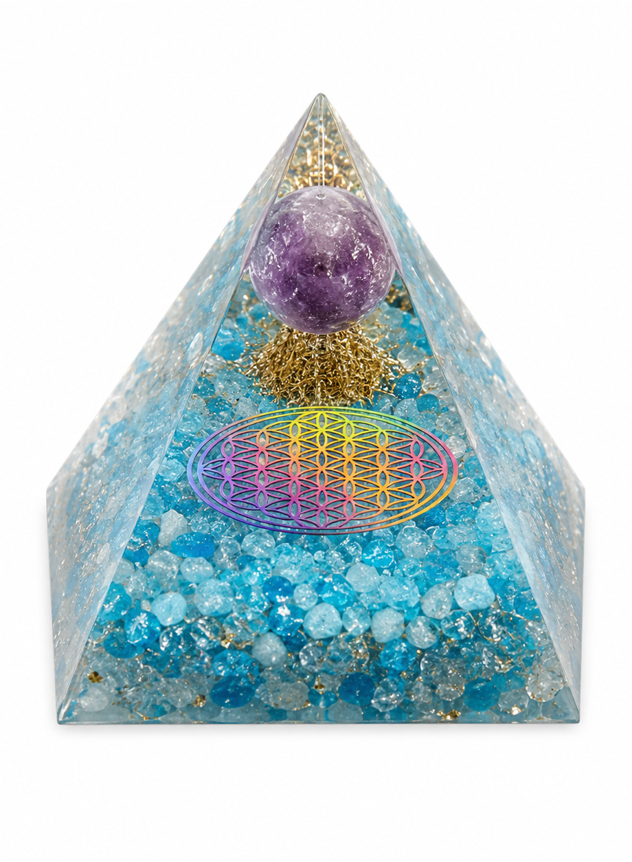Blue Color Quartz with Amethyst Ball