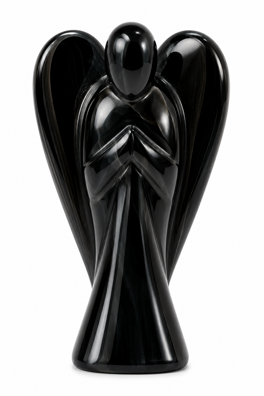 Black Obsidian Crystal Angel (2")
