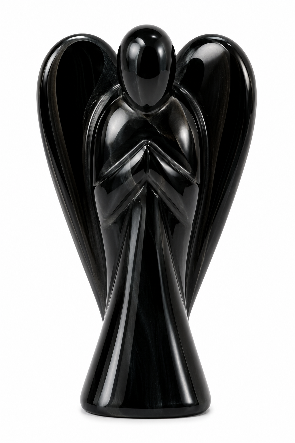 Black Obsidian Crystal Angel (2")