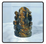 Tiger's Eye Crystal Ganesha (1 Inch)
