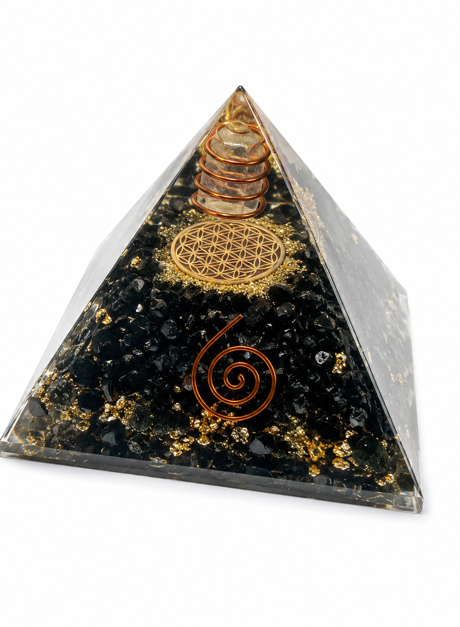 Black Tourmaline Orgone Crystal Pyramid